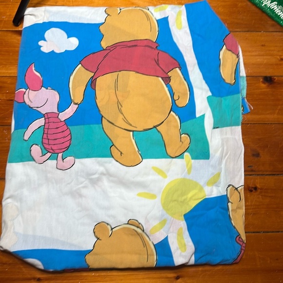 Vintage Disney Winnie the Pooh and Piglet Bedding Twin Flat Sheet - Picture 1 of 3